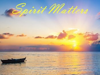 Spirit Matters Logo - image of boat on water at sunrise